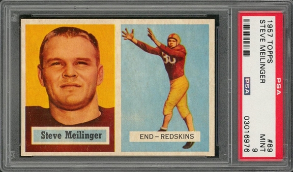 1957 Topps Football #89 Steve Meilinger – PSA MINT 9